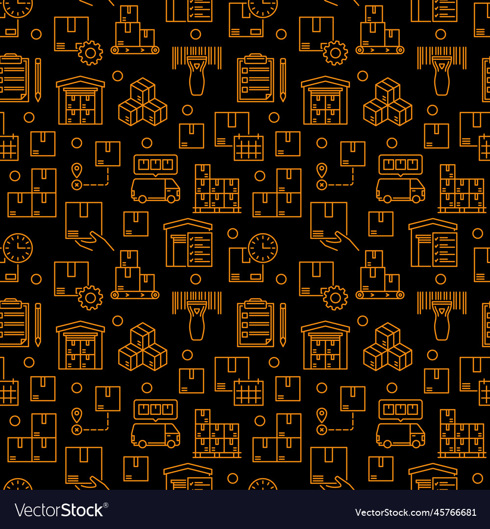 Inventory and storage line seamless pattern vector image Inventory and storage line seamless pattern