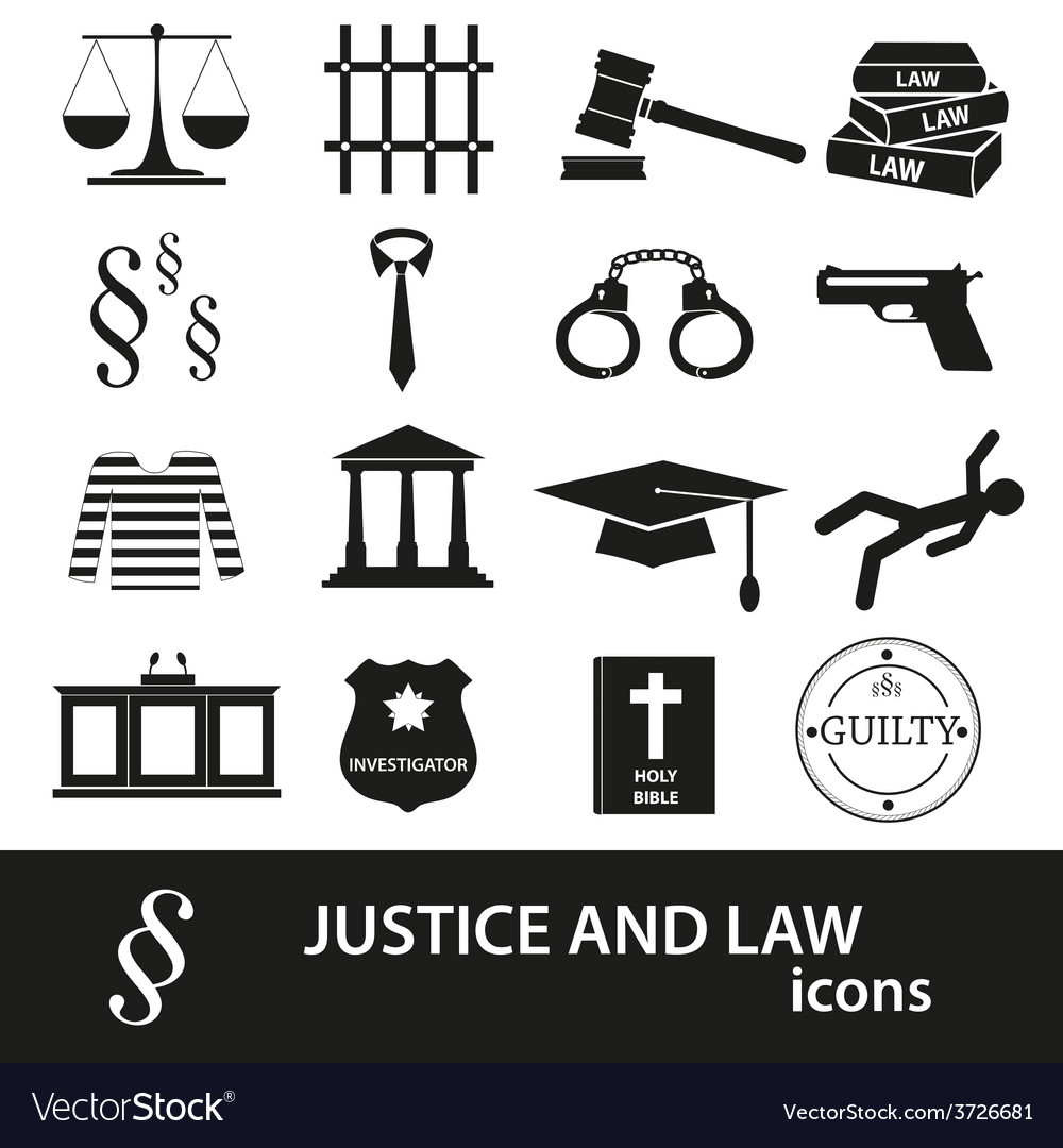 Justice & Law Icons - Black Set