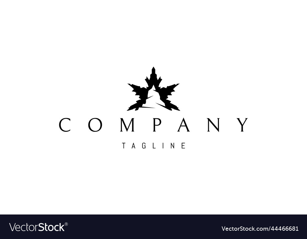 Logo on which an abstract image of a maple vector image Logo on which an abstract image of a maple