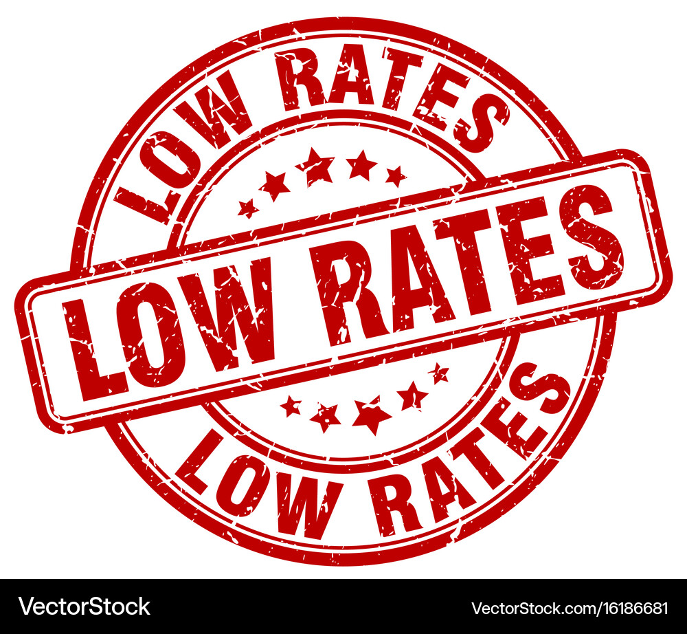 Low rates red grunge stamp Royalty Free Vector Image