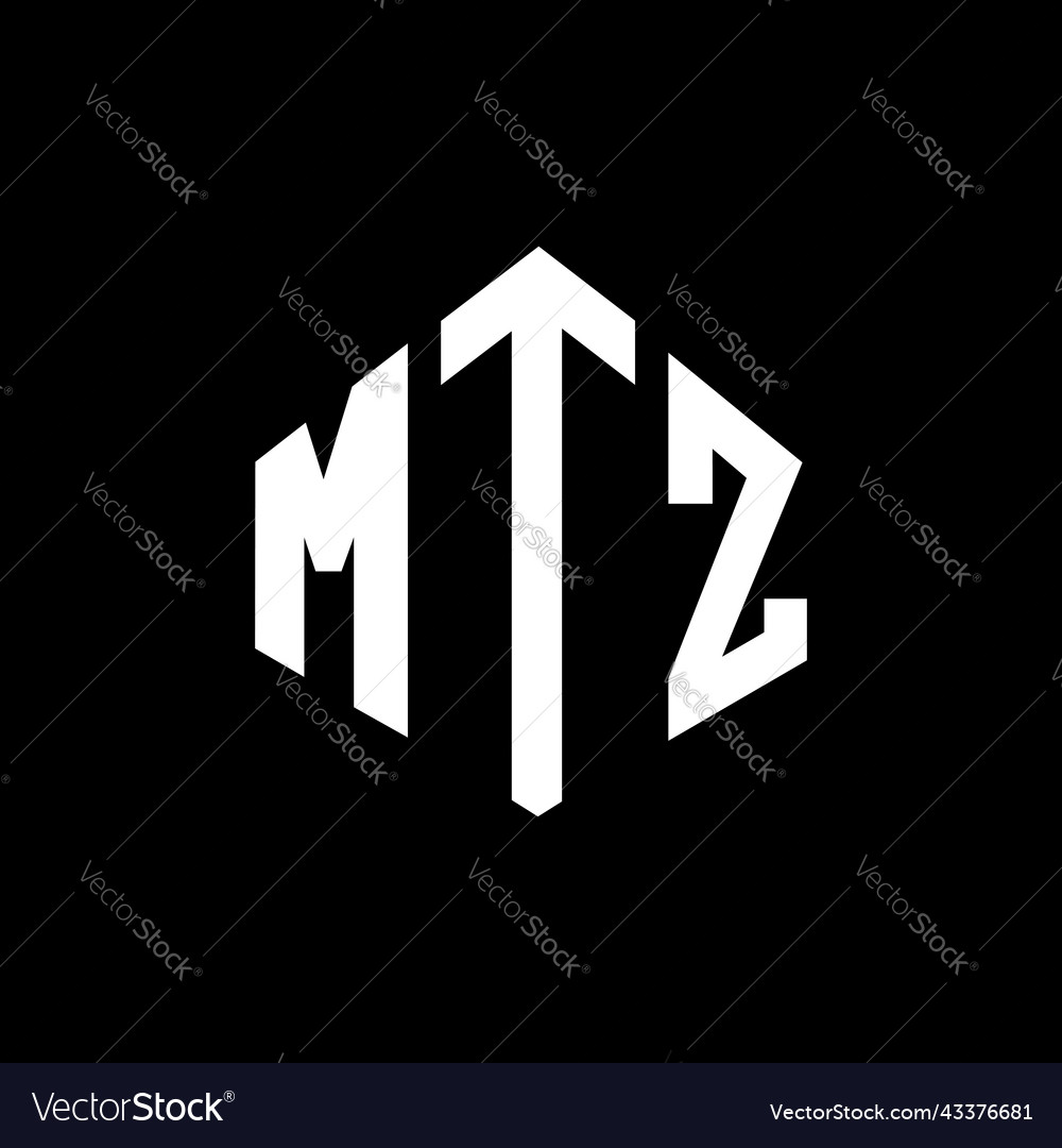 Mtz Brief Logo Design mit Polygon Form