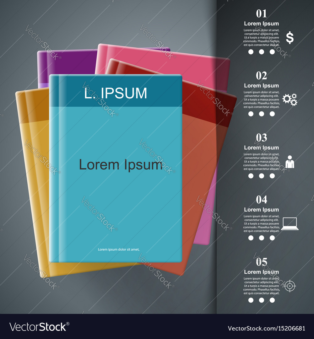 Notepad notebook icon abstract infographic