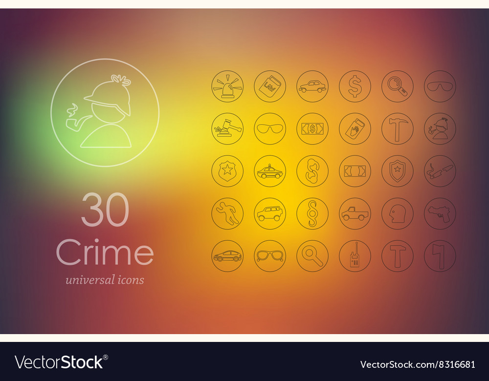 Set of crime icons Royalty Free Vector Image - VectorStock