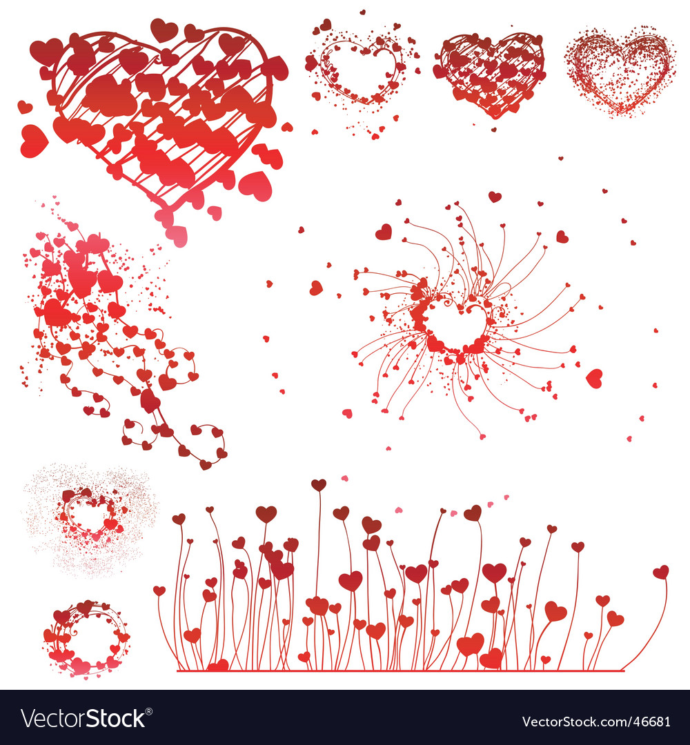 Set of valentines design elements