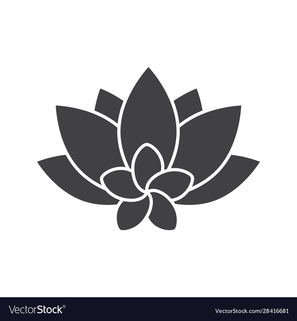 Spa salon flowers glyph icon Royalty Free Vector Image