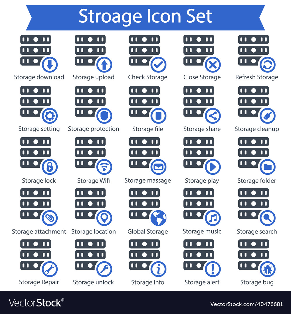 Storage Icon Set - Data & Cloud