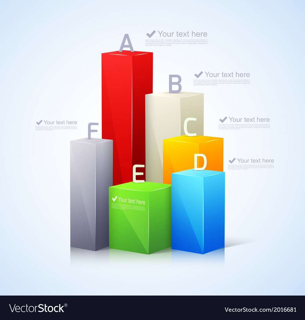 Template for infographic with 3d bar