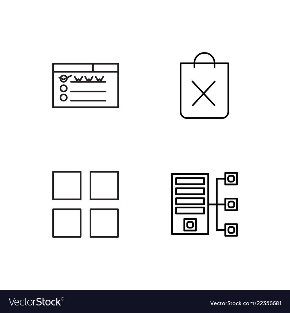 Web simple outlined icons set