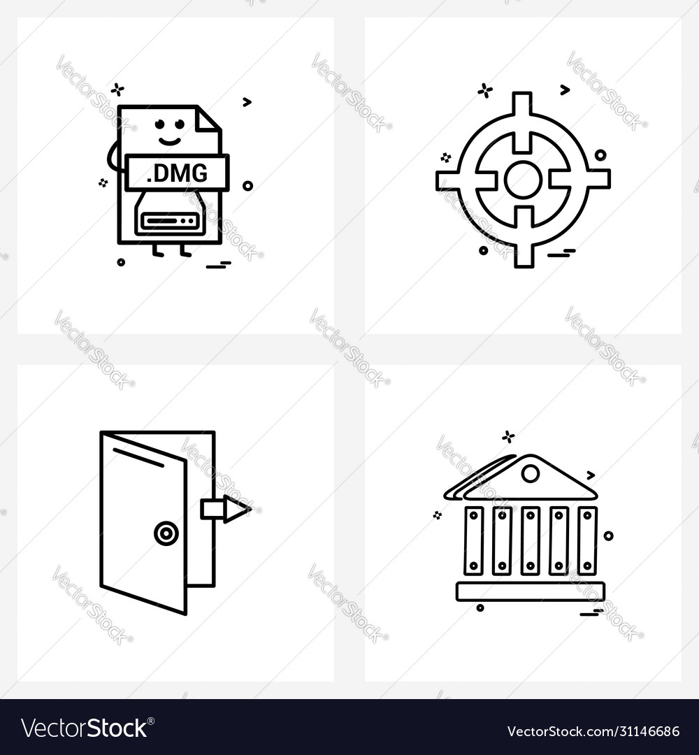 4 universal line icons for web and mobile file
