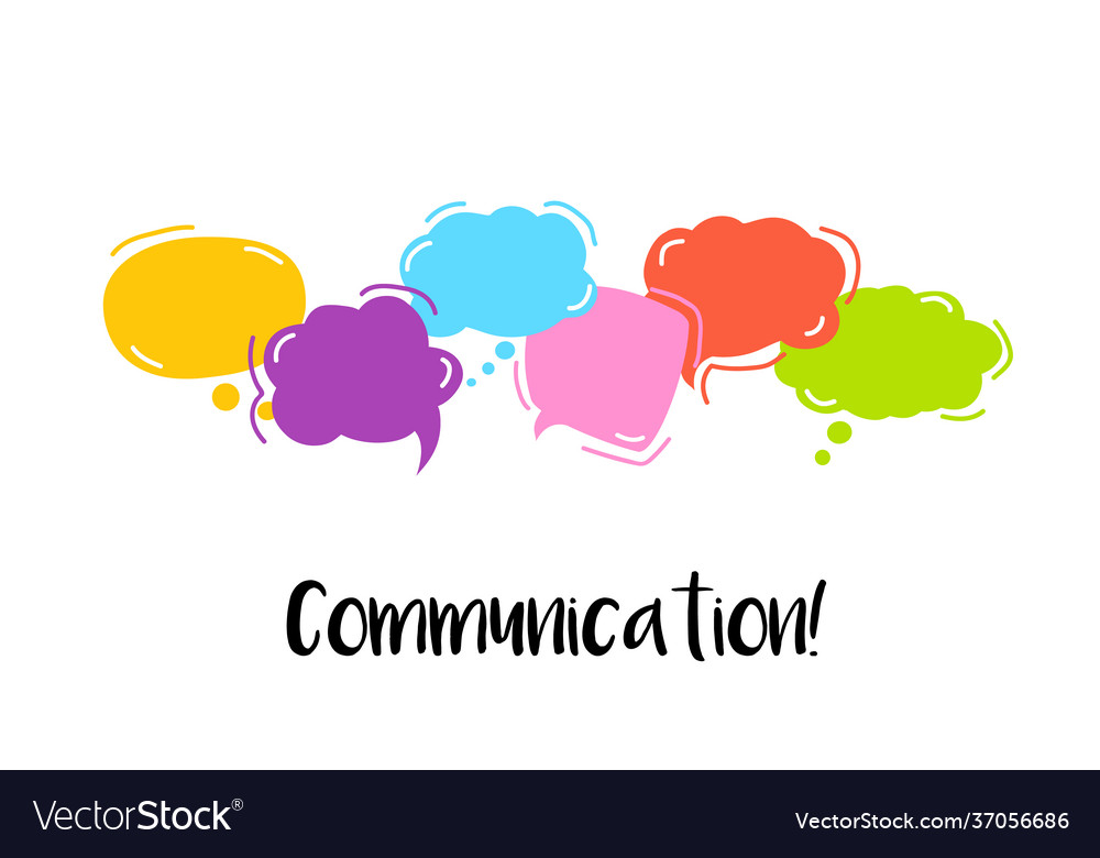 Communication bright color dialog speech bubbles