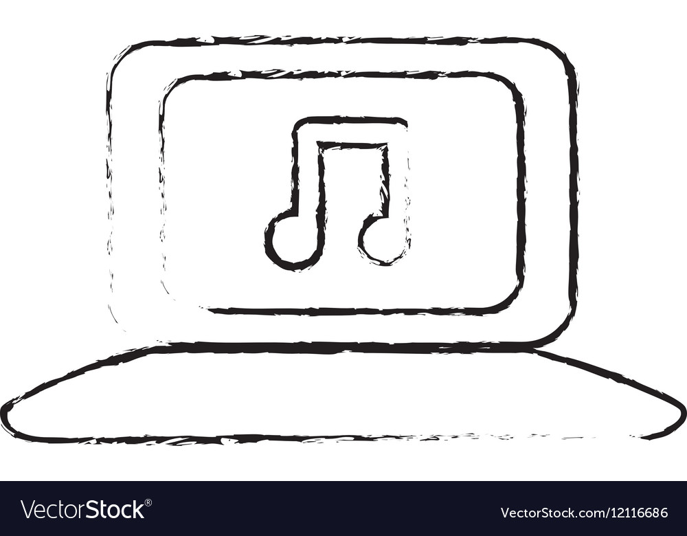 Computer with music icon image
