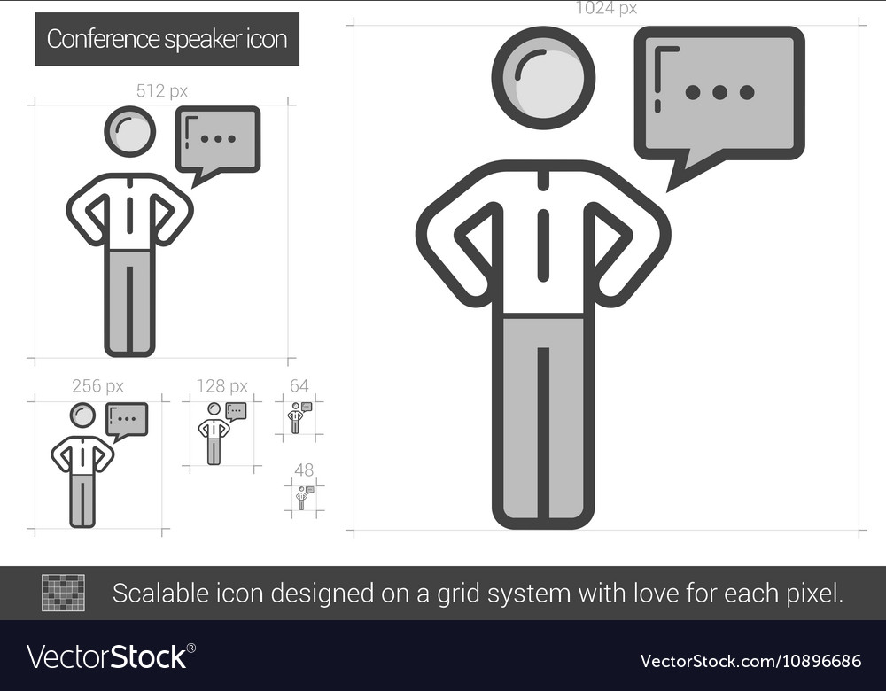 Conference speaker line icon