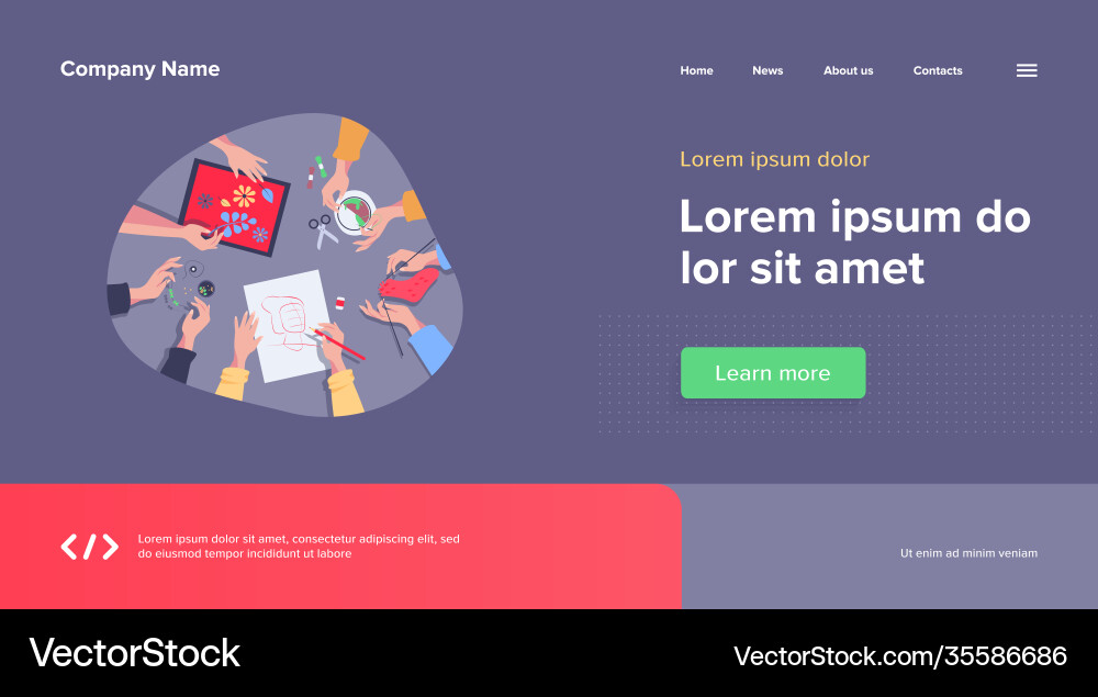 Creative handmade workshop flat Royalty Free Vector Image