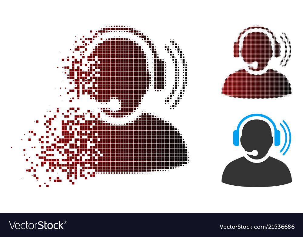 Disintegrating pixel halftone operator signal icon
