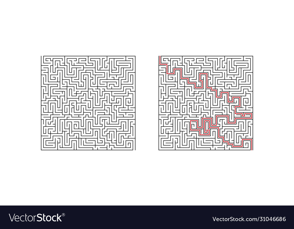 Labyrinth maze game vector image Labyrinth maze game