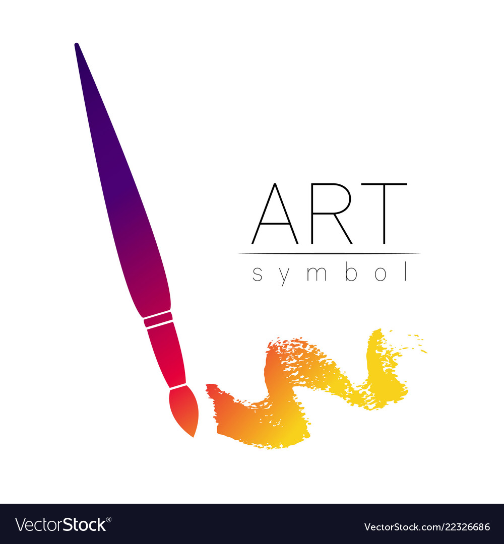 Modern logo sign drawing art paint brush Vector Image