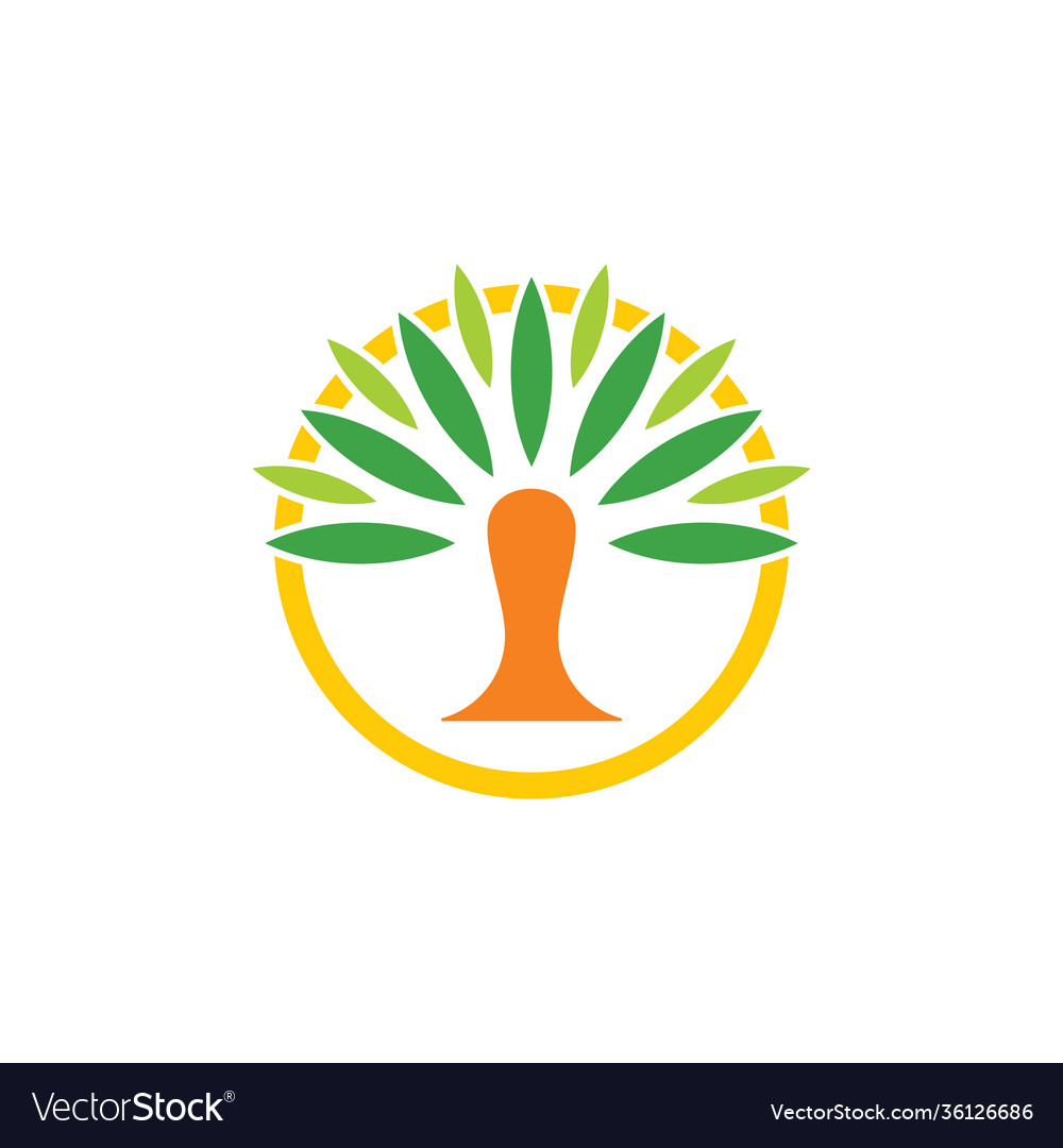 Palm Dates Tree Logo - Simple Circle