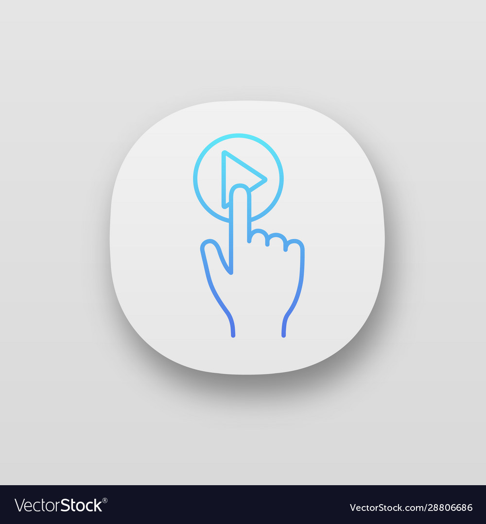 Play button click app icons set vector image Play button click app icons set