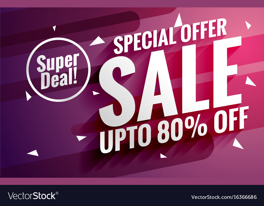 Purple sale banner design template for business