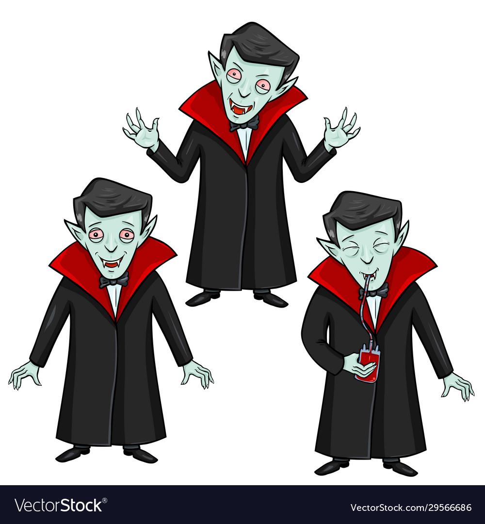 Set halloween characters - vampire smilling Vector Image