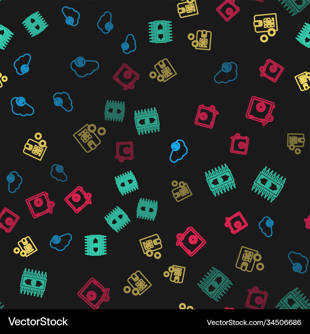 Set line cryptocurrency cloud mining bitcoin Vector Image