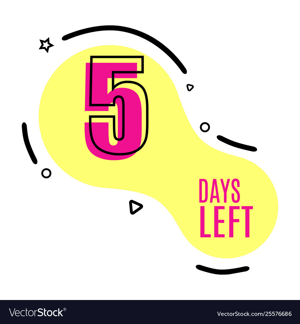 Shape logo number days left Royalty Free Vector Image