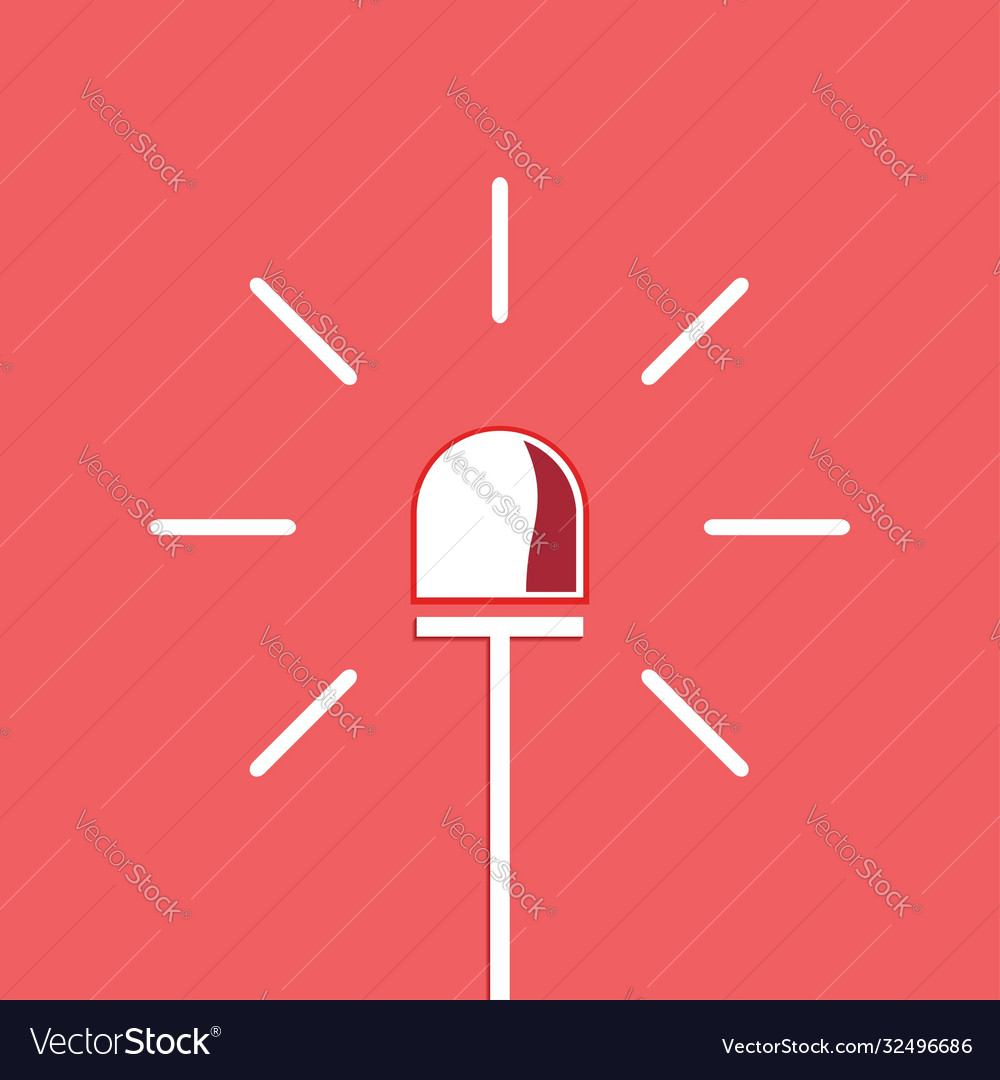 Siren alarm icon flat style with line scatter rays