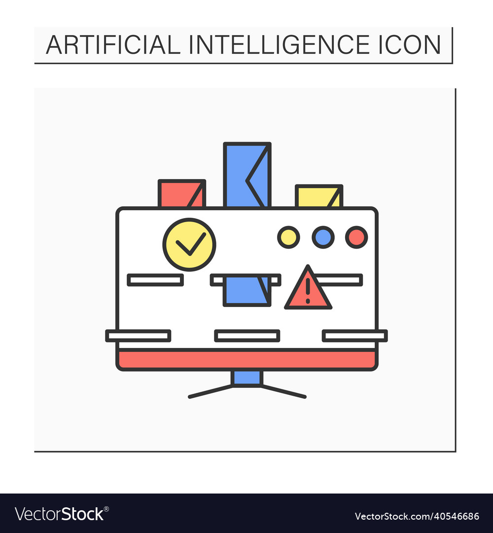 Smart email categorization color icon vector image Smart email categorization color icon