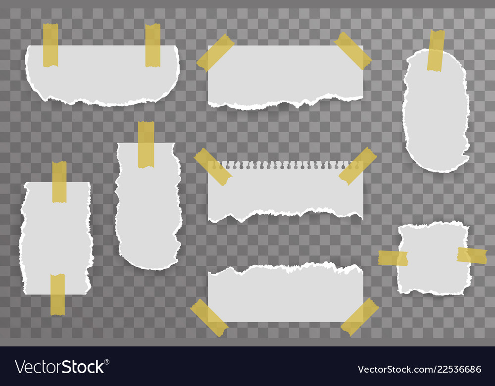 Torn paper notes sheet ripped realistic pattern