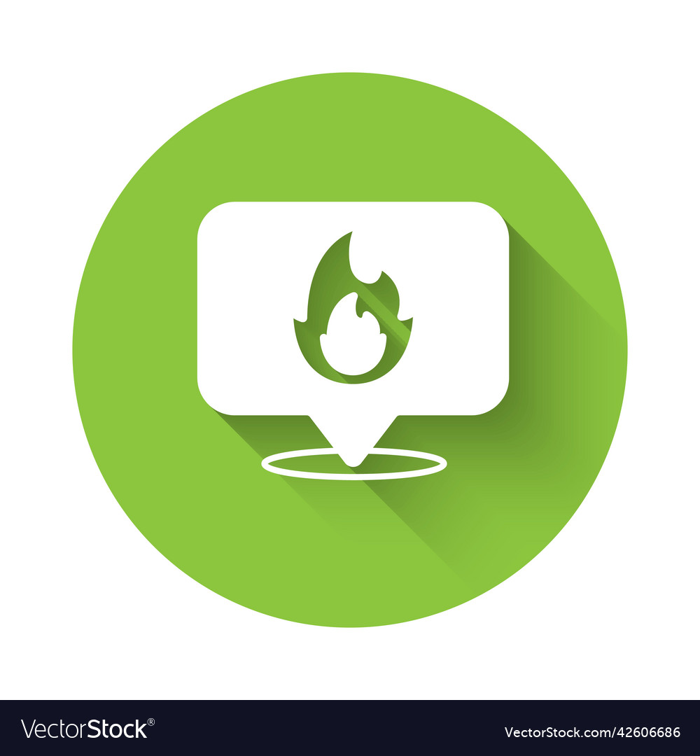 White map pointer with fire flame icon isolated vector image White map pointer with fire flame icon isolated