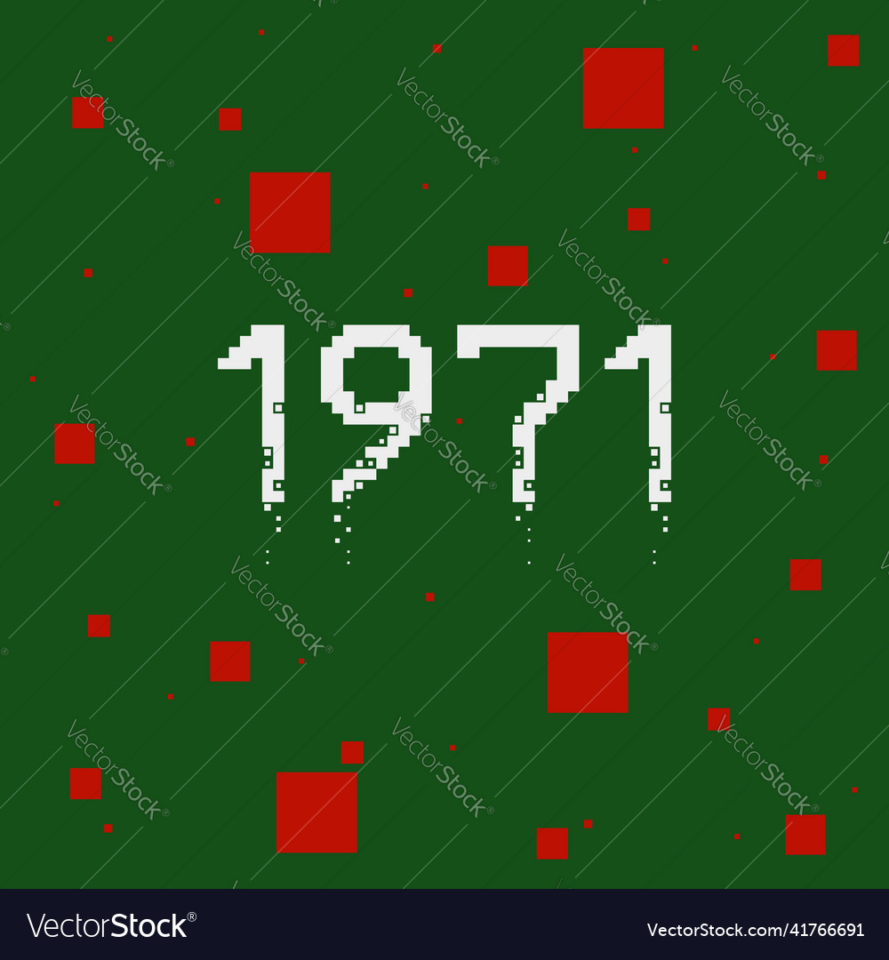 1971 year numeric typography text design