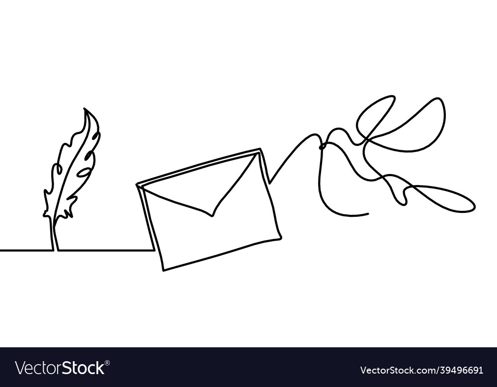 Abstract paper envelope with bird and feather vector image Abstract paper envelope with bird and feather