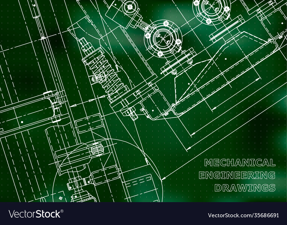 Blueprint engineering drawings mechanical Vector Image