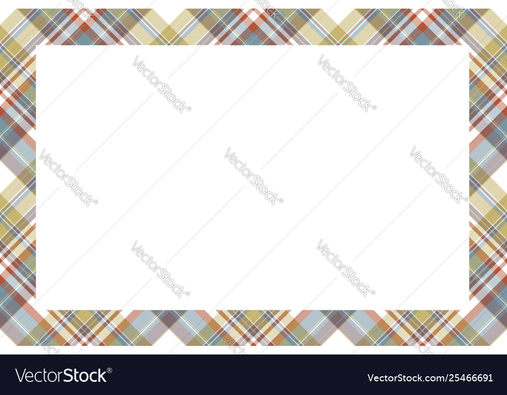 Border frame vintage background plaid pattern Vector Image