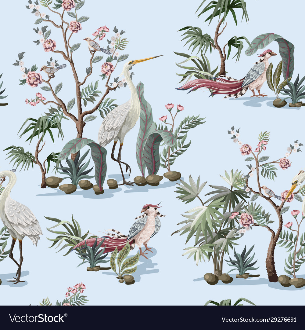 Chinoiserie Stork Muster