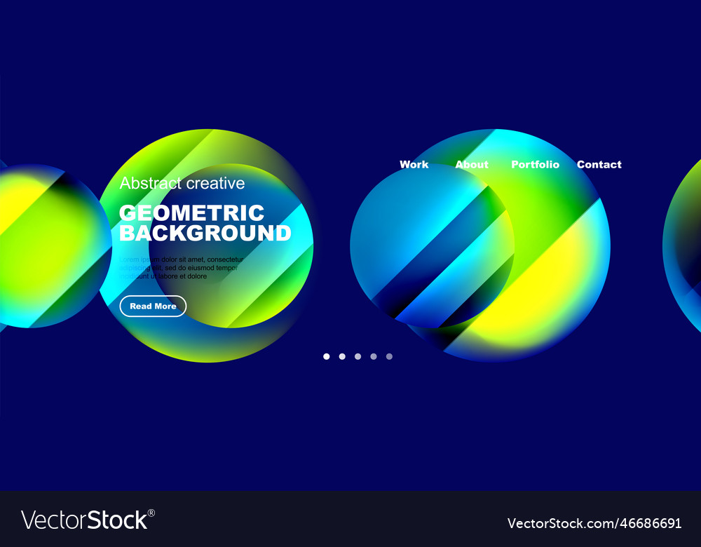 Circles with glossy surface and light shadow