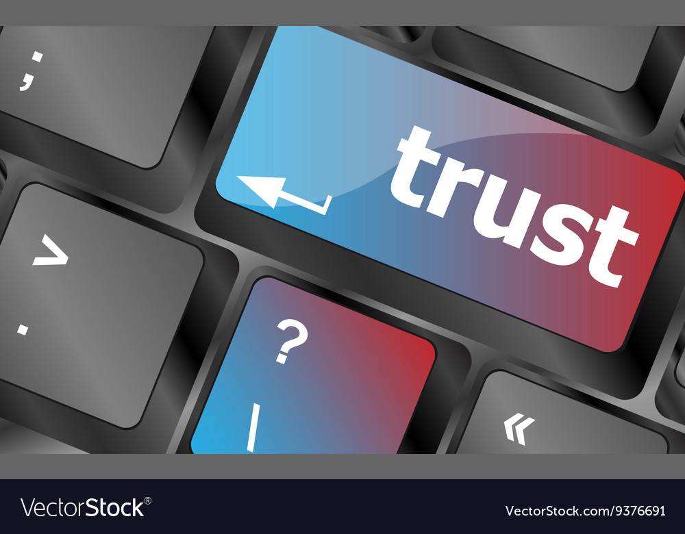 Computer keyboard key with trust button business