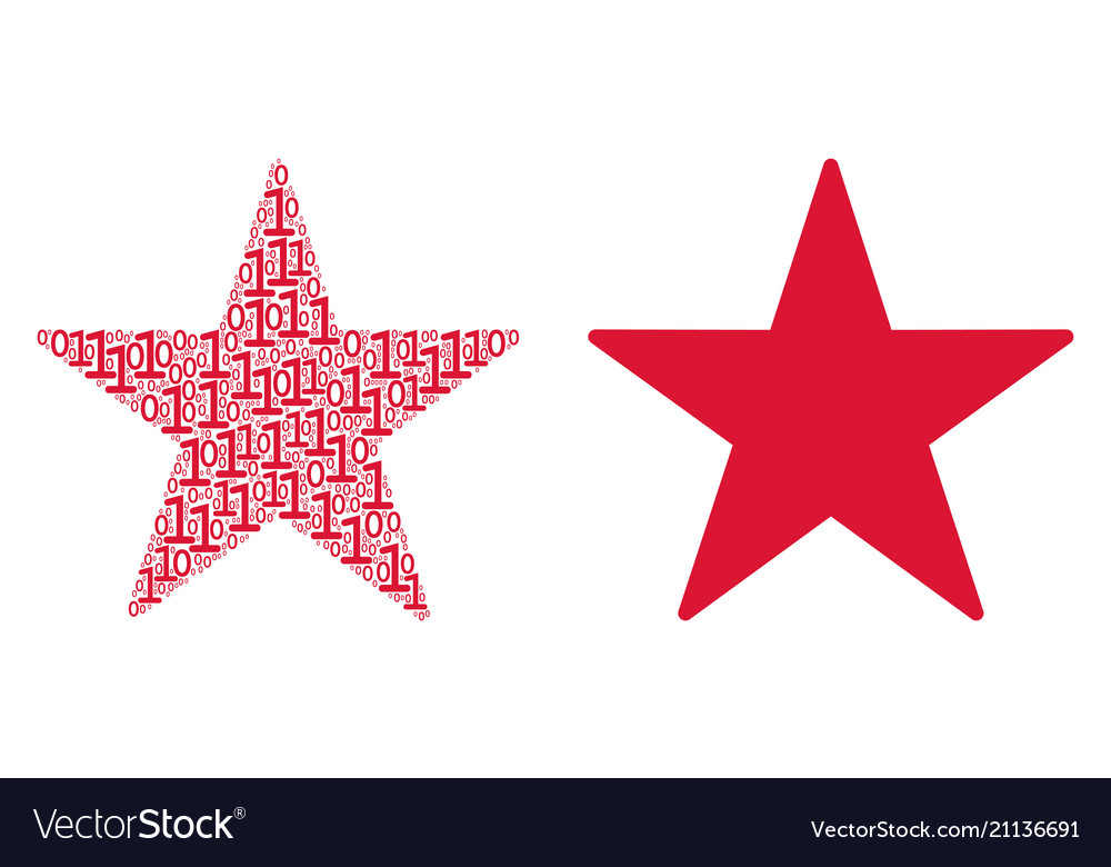 Confetti star composition of binary digits