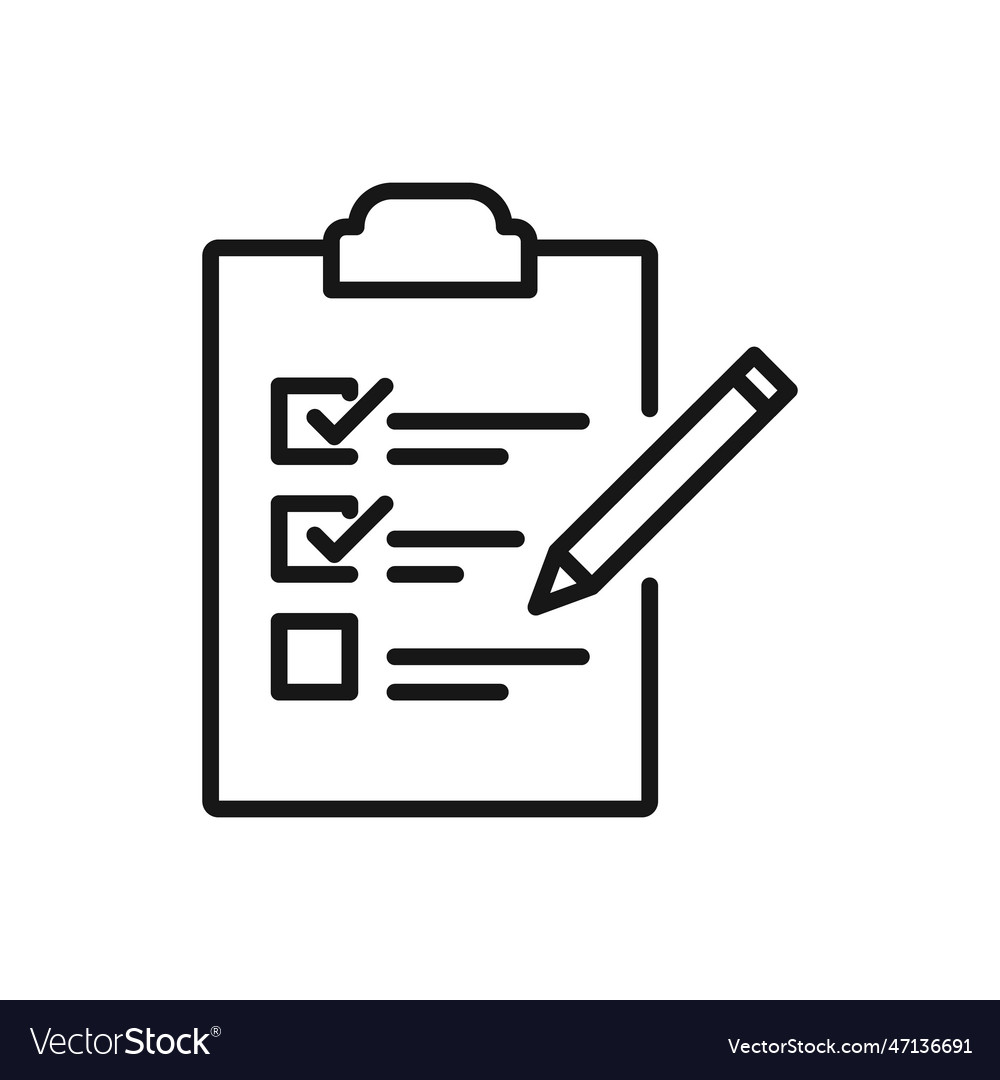 Editable icon of checkbox clipboard isolated vector image Editable icon of checkbox clipboard isolated