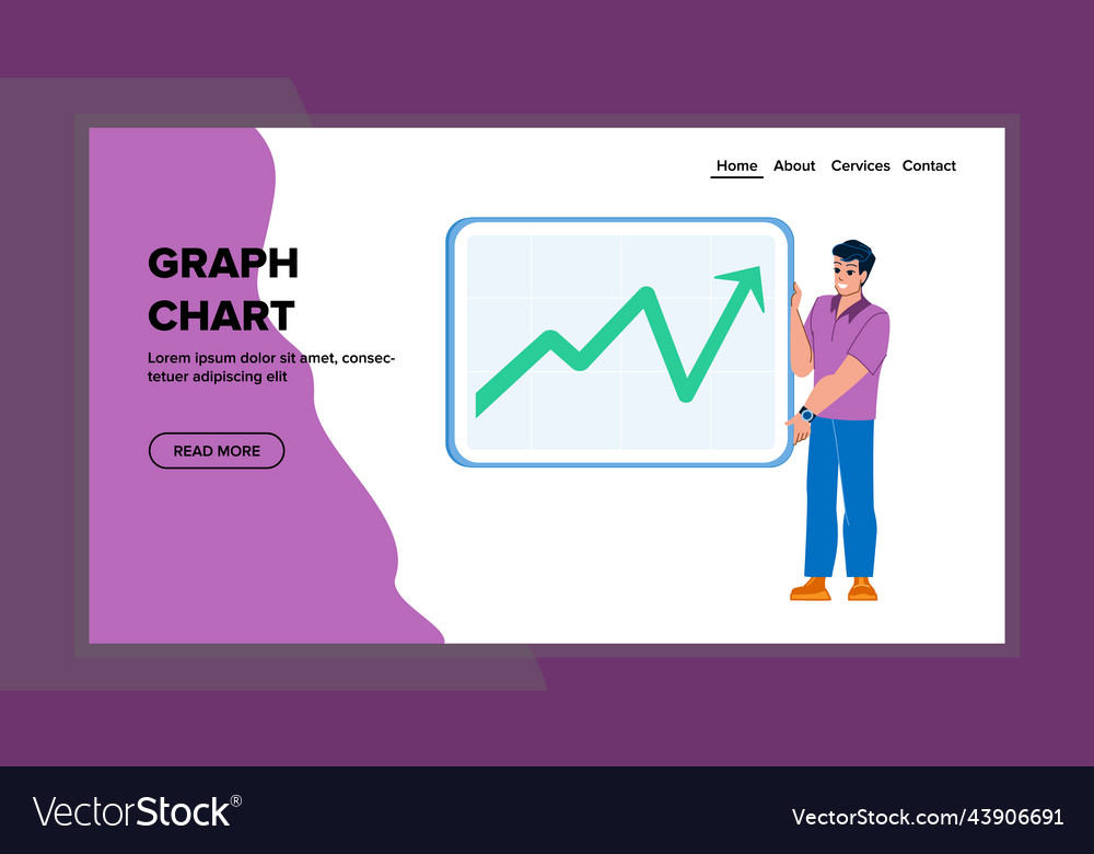 Graph chart vector image Graph chart