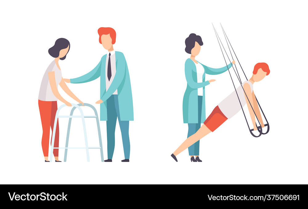 Physical therapy or physiotherapy with therapist Vector Image