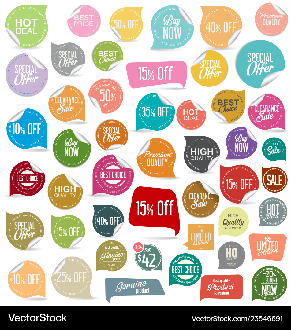 Premium quality modern labels collection 1 Vector Image