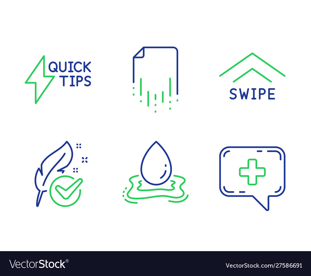 Quickstart guide swipe up and recovery file icons vector image Quickstart guide swipe up and recovery file icons