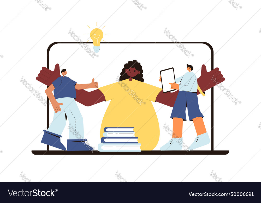 Study with me buddy education together Royalty Free Vector