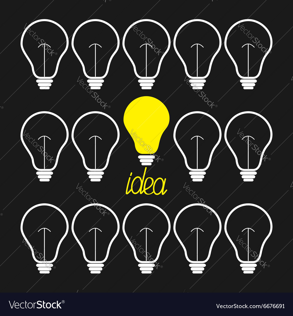 Switch n and off light bulb set idea concept funny