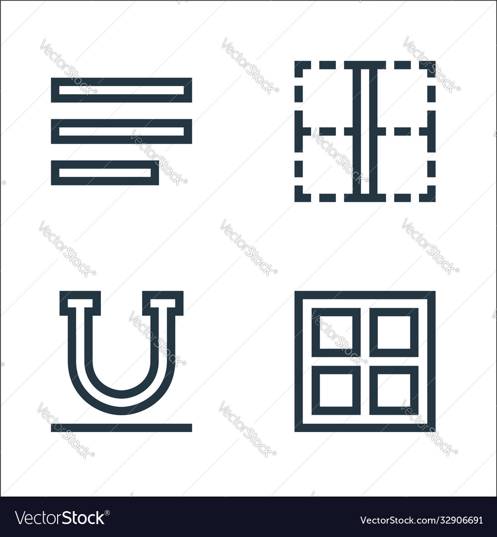 Text editor line icons linear set quality vector image Text editor line icons linear set quality