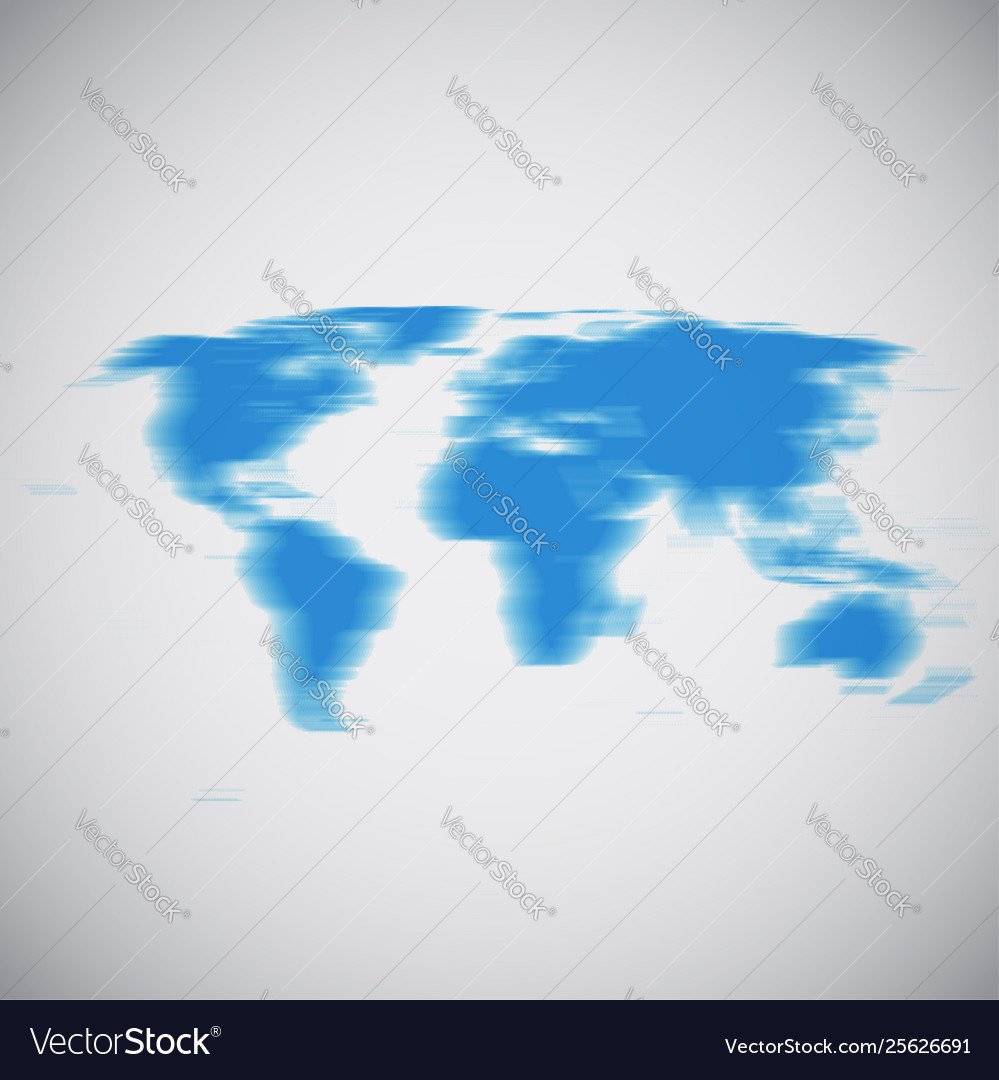 World map with motion blur vector image World map with motion blur