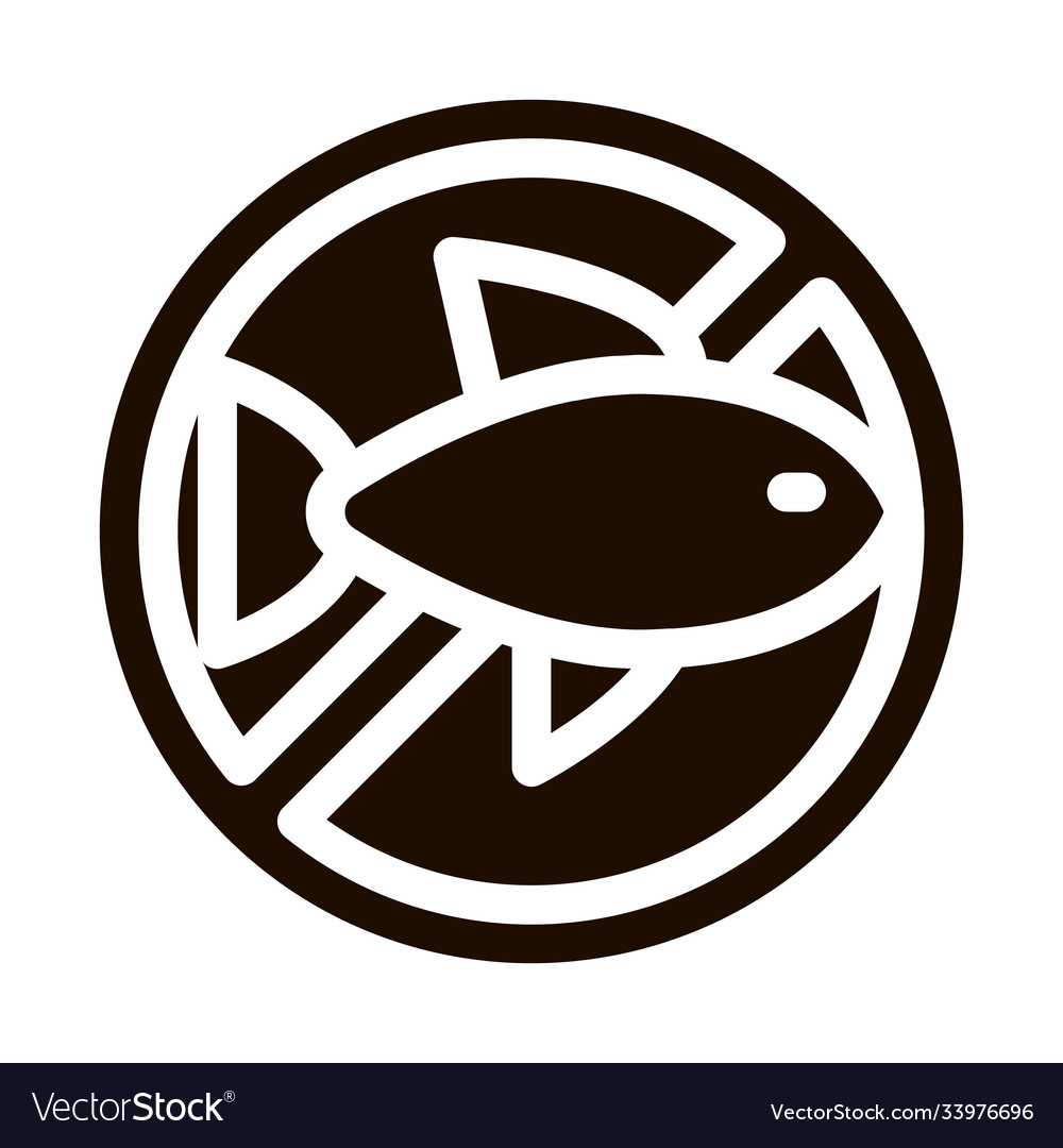 Allergen free sign fish icon