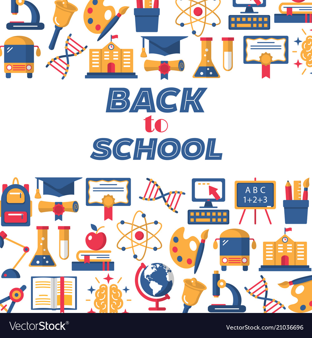 Back to school colorful pattern Royalty Free Vector Image