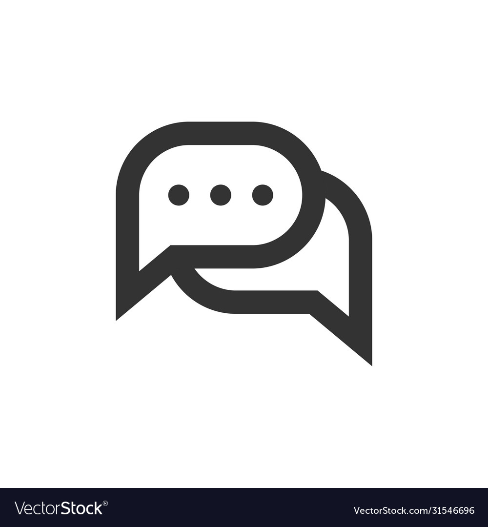 Chat speech bubble and dialog balloon line style vector image Chat speech bubble and dialog balloon line style